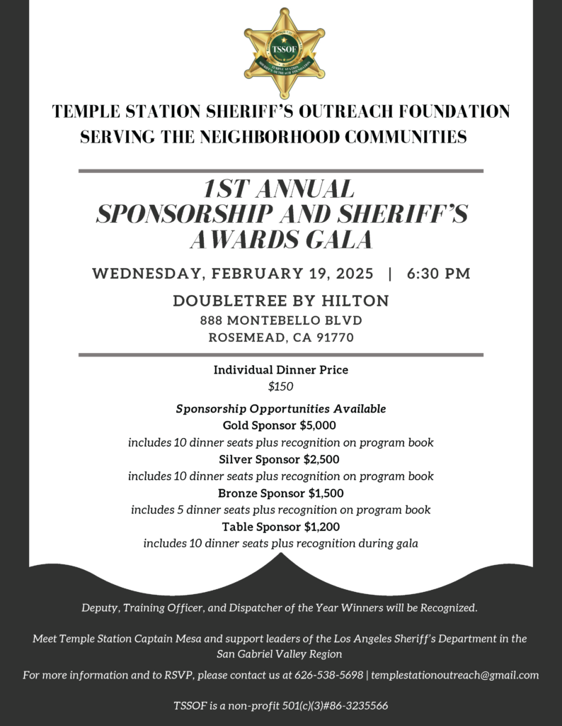 Temple Station Sheriff's Outreach Foundation - 1st Annual Sponsorship and Sheriff's Awards Gala